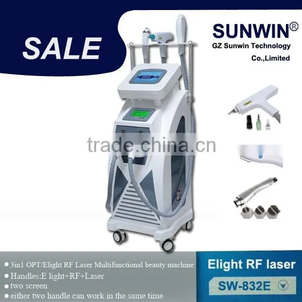 Most Popular Multifunctional SHR Anti-aging /OPT/elight+ RF +laser Beauty Equipment No Pain photo-2