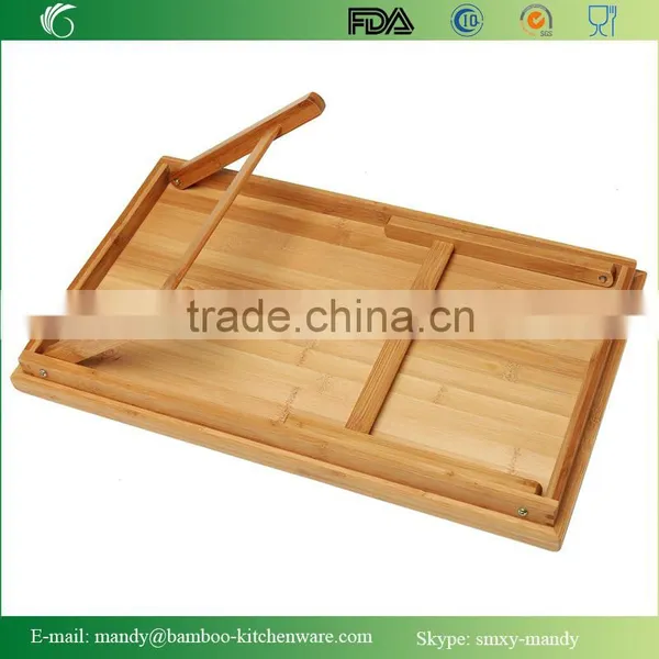 Luxurious Bamboo Bed Tray for Breakfast ,Bamboo Laptop Desk With Foldable Legs photo-4