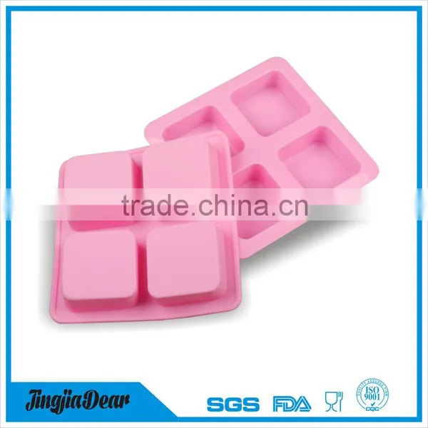DIY Brick Shaped 3d Silicone Handmade Soap Molds Novelty 4 Square Silicone Cake Molds for Soap