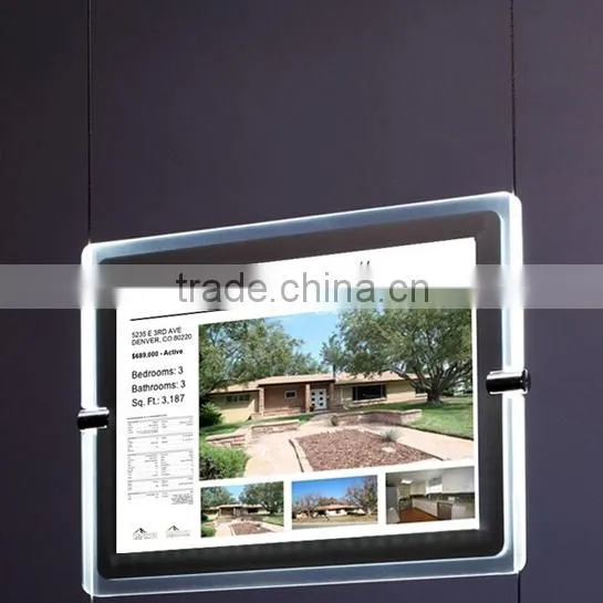 New Invention Real Estate Acrylic Light Poster Folders Portrait Window Signs Cable Led Displays photo-6