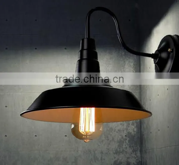 Industrial Metal Wall Lamps In Black photo-4