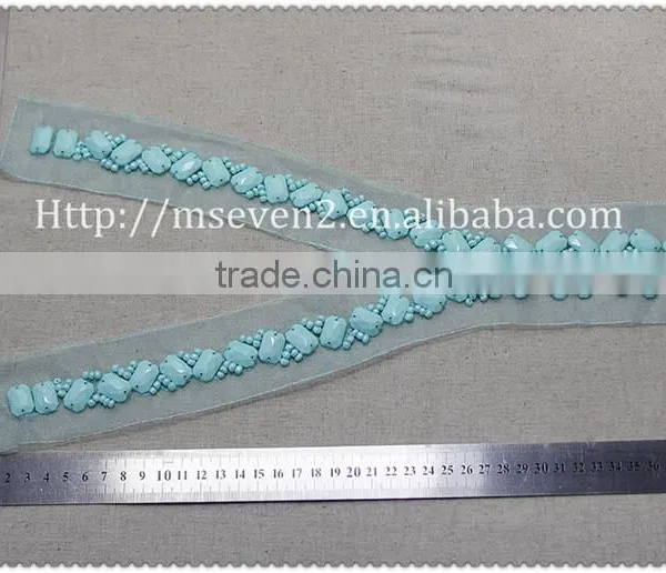 Wholesales Fancy Acrylic Beaded Collar Garment Accessories Ladies Fashion Beaded Neck Lace Collar Trim photo-2