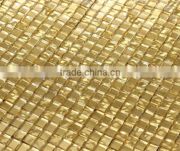 High Quality 24 K Real Gold Glass Mosaic JYHD01+02 Swimming Pool Gold Glass Mosaic Tiles Church Decoration for Wall