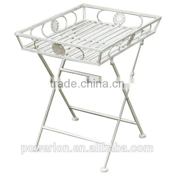 Royal Antique Wrought Irons Folding Metal Decorative Outdoor Tray Table photo-4