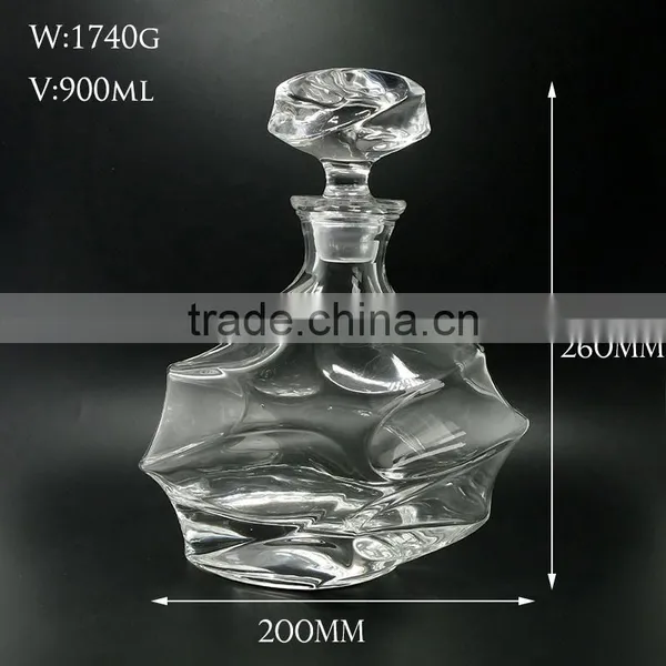 900ml Glass Whiskey Decanter With Special Shape Glass Wine Decanter, Glass Decanter photo-3