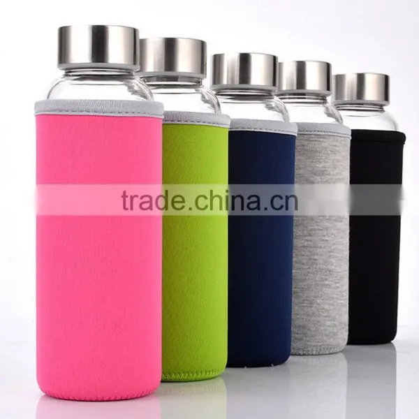 Insulated Heat Resistant Glass Water Bottle With Sleeve photo-3