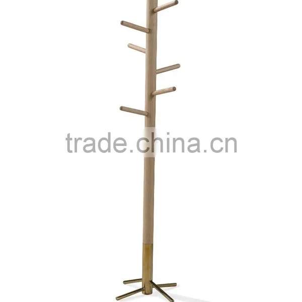 Fashion Simple Designs Light Stainless Steel Modern Wood Coat Rack