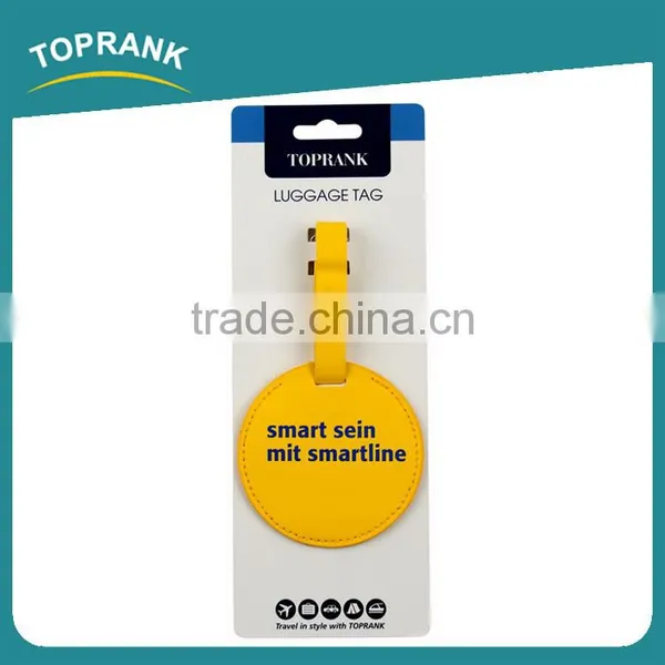 Toprank New Design Personized Customized Colorful Round Shaped Pu Luggage Tag Travel Baggage Tag For Promotion photo-2