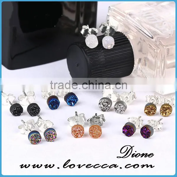 Druzy 925 Sterling Silver Earring, Gemstone Silver Jewellery Natural Turquoise Earring photo-6