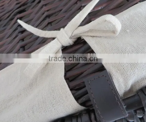 Vintage Set 5 Wicker Woven Dirty Clothes Basket With White Cloth photo-6