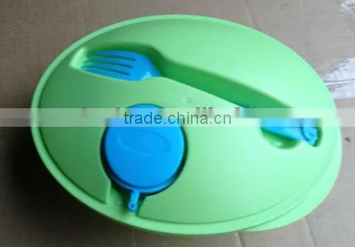 Plastic Round Salad Bowl With Fork photo-2