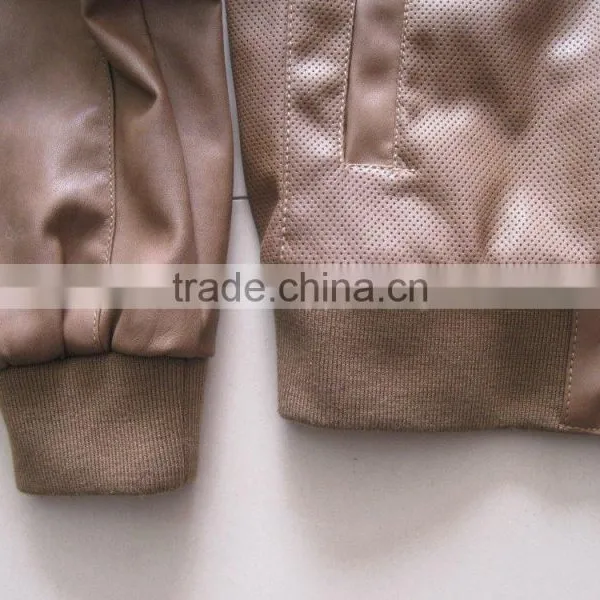 Men's Pu Slim FIT Rib Jackets photo-4