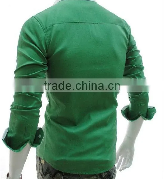 Fashion Candy Colors Luxury Collar Mens Fitted Formal Party Casual Dress Shirts photo-5