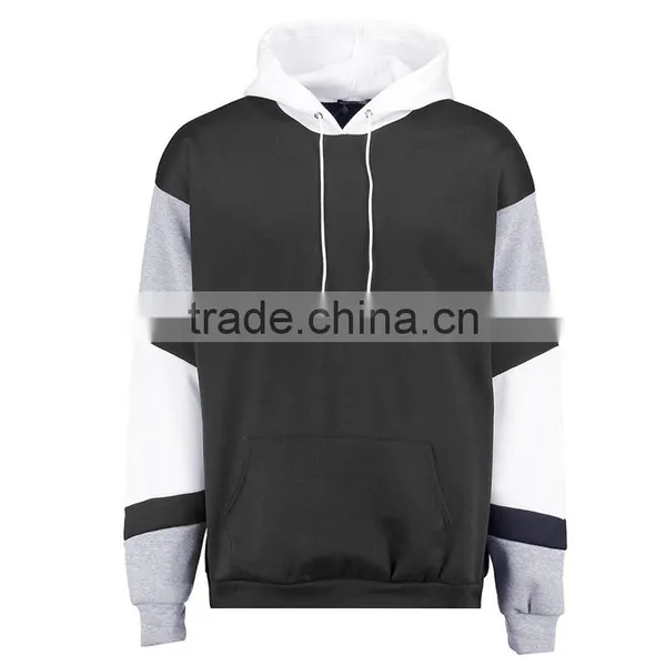 Wholesale Mens Oversized Hooded Sweatshirt Block Sleeve Supreme Hoodie Custom Logo photo-4