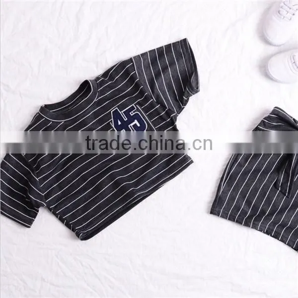 Wholesale Girls Striped Clothing Sets Jersey Sports Casual Clothing Sets photo-2
