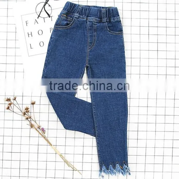 Zm35704a Fashion Kids Ruffle Denim Jeans Pants Girls Tight Trousers photo-5