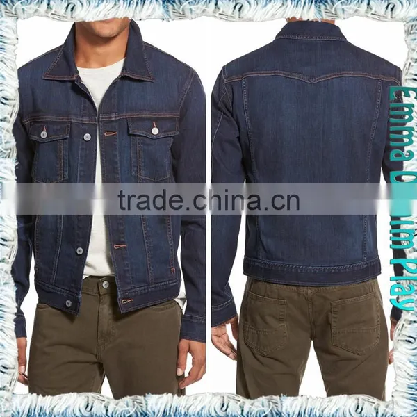 2016 Vogue Special Designer Mens Metal Copper Buttons Blue Denim Jackets Wholesale photo-4