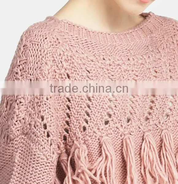 2017 Trendy Wholesale Woman Free Knitted Loose Sweater Patterns With Custom Made photo-5