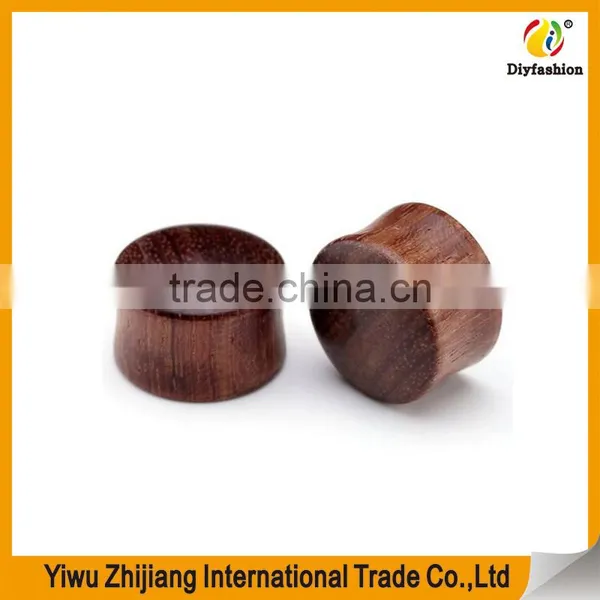 Natural Organic Sono Wood Doule Flared Saddle Plug Gauge Ear Stretchers photo-2