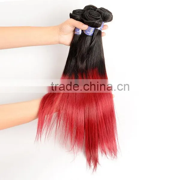 Cheap Price With High Quality Two Tone Ombre Colored Hair Weave Bundles , Peruvian Hair photo-3