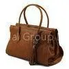 Soft Dark Brown Ladies Leather Business Bags With Tassel Detail , Womens Business Bag