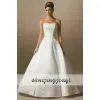 China White Embroidered Beading Wedding Dress