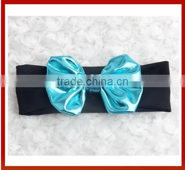 New Design 2015 Hair Crown Children Fabric Bow Design Baby Headband/Korean Design Baby Headband With Bows photo-4