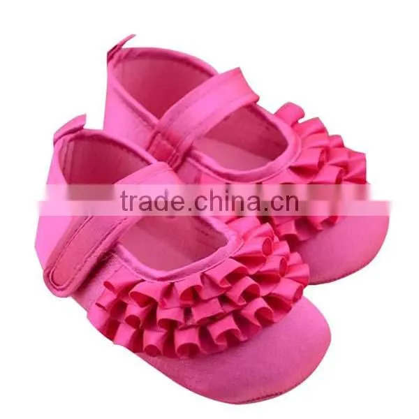 Pretty Infant Baby Girl Shoes With Red Flower photo-3