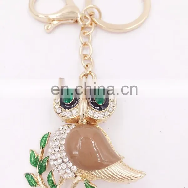 Cute Pearl Owl Keychain Purse Bag Pendant Charm Keyring Key Chain photo-3