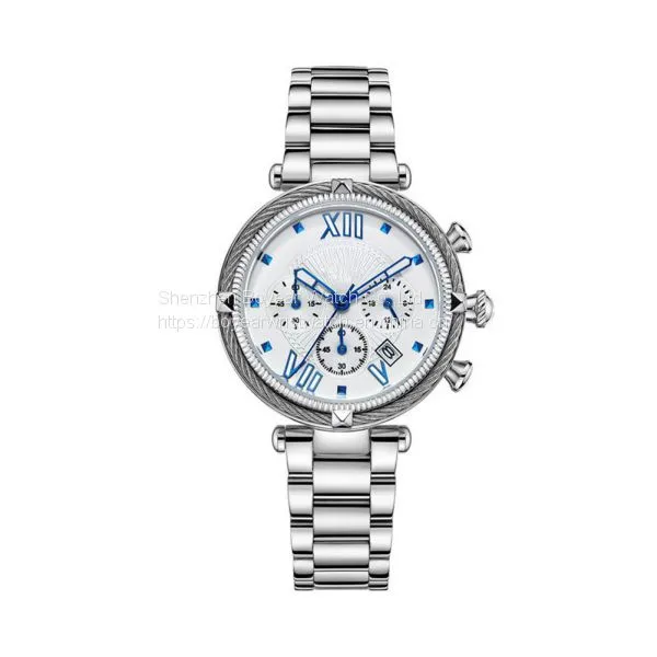 Women Chrono Analog Quartz Watch Waterproof Ladies Alloy Watch , Multifunction Sports Watch for Girls photo-2