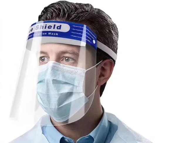 Safety Equipment Reusable clear PET Transparent plastic isolation Protective Face Shield Mask