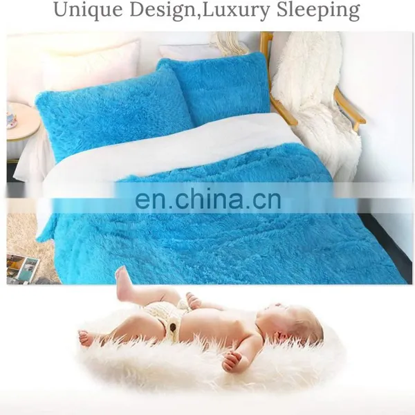 Winter Duvet Cover Shaggy Big Size Blanket Bedding Duvet Set Faux Fur Velvet Fluffy Bedding Duvet Cover Set photo-5