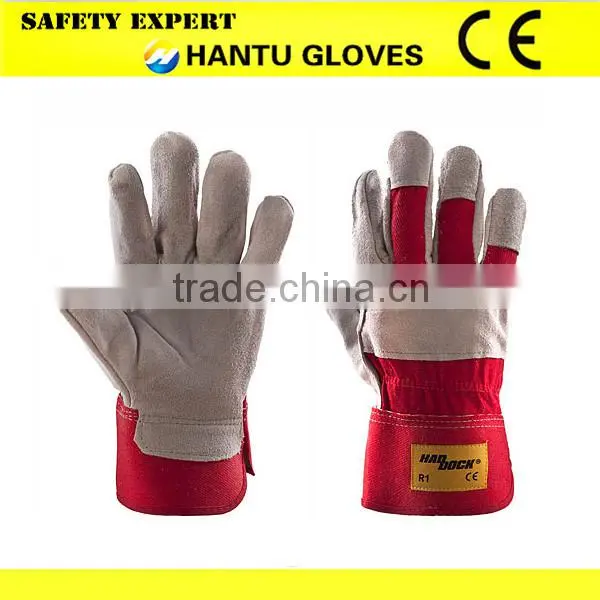 Top Quality Full Palm EN388 Leather Work Glove Safety Glove photo-3