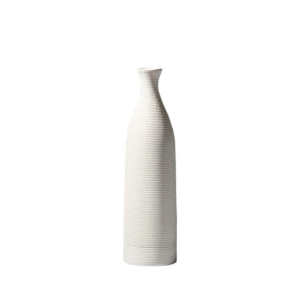 Grace Elegant Large White Hand Made Simple Ceramic Vase For Coffee Shop Living Room photo-5