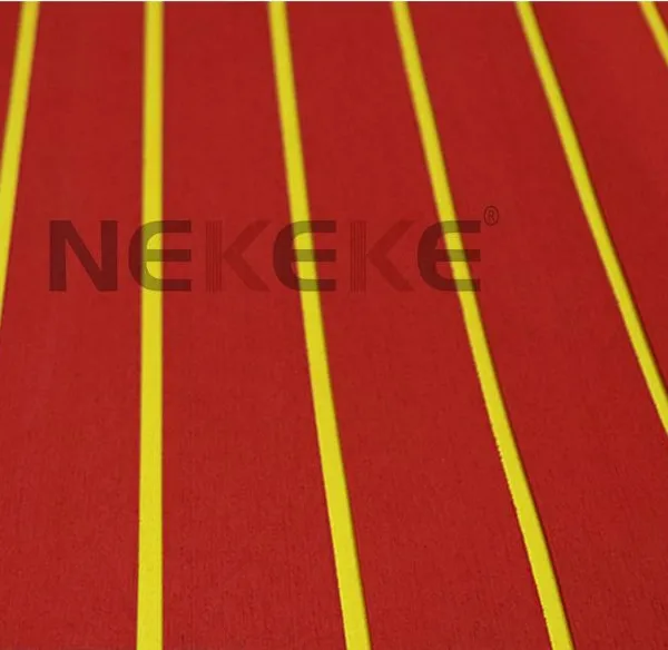 NEKEKE Red+ Yellow Stripe EVA Foam Sheet Boat Yacht Deck Pad Composite Decking photo-2