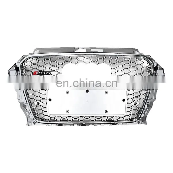 ABS Material Car Grill for Audi A3 8V RS3 High Quality Front Bumper Automotive Black Frame Grille 2014 2015 2016 photo-5