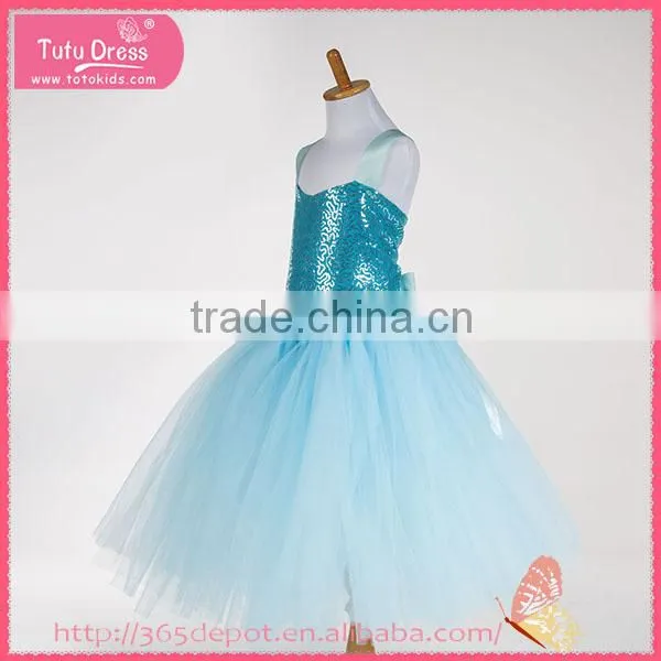 Backless Warm Blue Midi Dress Decorated With Shining Pattern Gauze Dress Halloween Costume Supplier's Choice photo-4