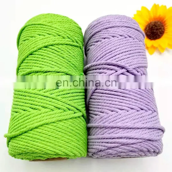Twisted Type Braided Single Strand Cotton Rope Cord Braided 6mm photo-3