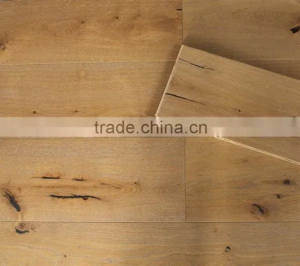 Oiled Coating Oak Engineered Flooring/Raised Knots Oak Engineered Flooring/Smoked Oak Wood Flooring photo-4