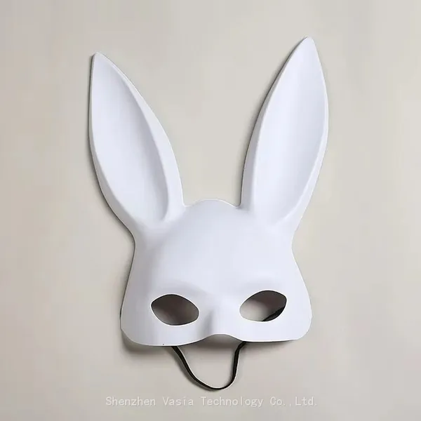 New Sexy Half Face Masks - Black White Bunny Ears for Nightclub Masquerade photo-5