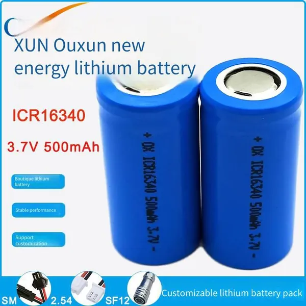 аккумулятор на основе лития oxun 16340, 3,7 В 500 мАч, для фонарей, игрушек и электропил