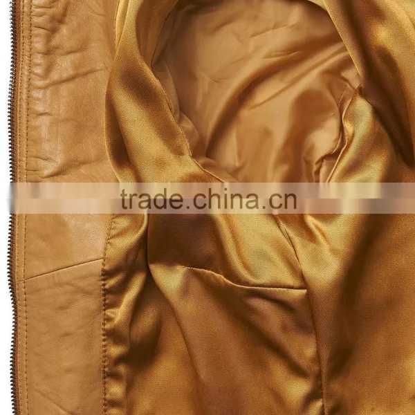 Fashion Latest Design Leather Sheep Leather Jacket photo-6