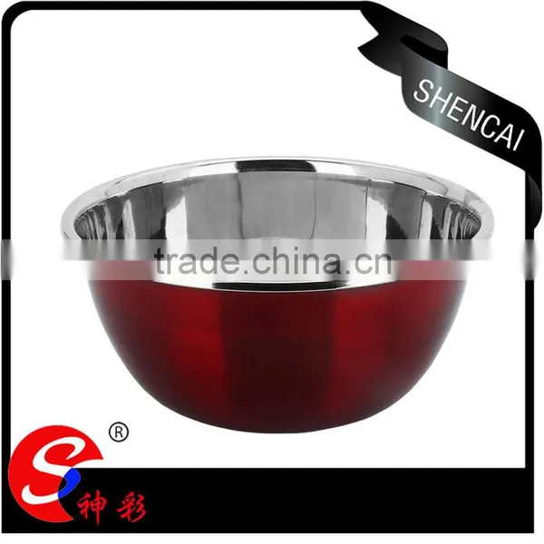 Stainless Steel Metal Colored Soup Bowl/ Dinner Food Basin/ Mixing Bowl Set photo-3