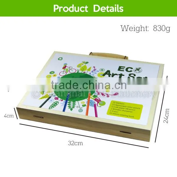Eco Creative Natural Wooden Gift Box Rainbow Art Set photo-4