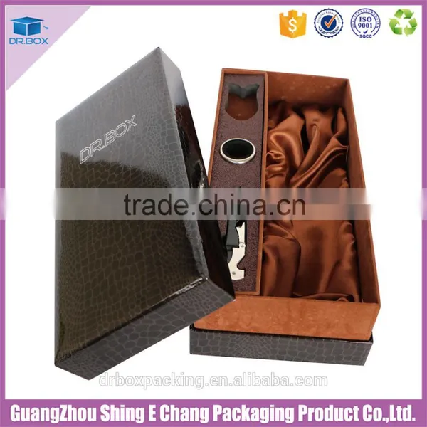 Logo Printed Customized Luxury Leather Paper Wine Glass Box photo-4