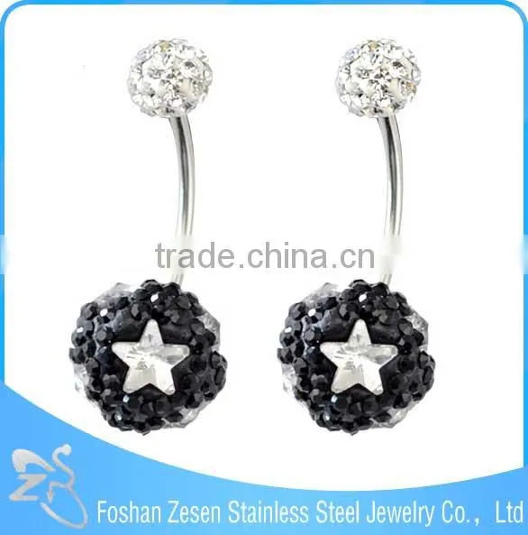 BR01746 Body Piercing Sapphire Crystal Heart Shaped 16 Gauge Navel Rings photo-3