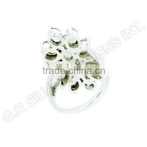 Pure 925 Sterling Silver Wholesale Ring,rainbow Moonstone Oval Gemstone Ring photo-3