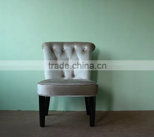 Hotel Banquet Chair Sliver Velvet Tufted Back Soft Dining Chair
