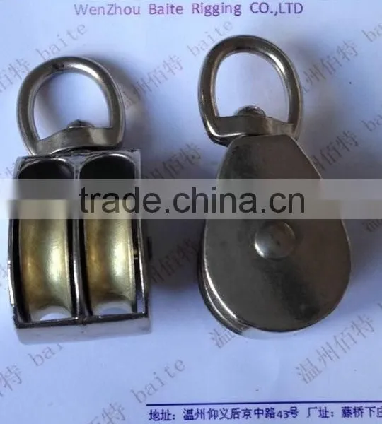 ZINC PLATED DOUBLE WHEEL SWIVEL PULLEY photo-3