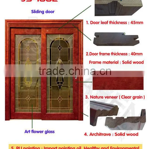 Equal Double Leaf Birch Solid Wood Glass Corridor Door photo-3